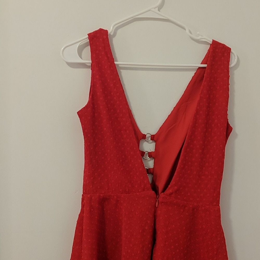 NBD Revolve Red V-neck Romper - Picture 5 of 10